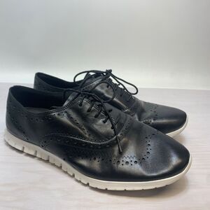 Cole Haan Shoes Women's 9.5B Zerogrand Wing Oxford W18202 Black Leather Lace Up